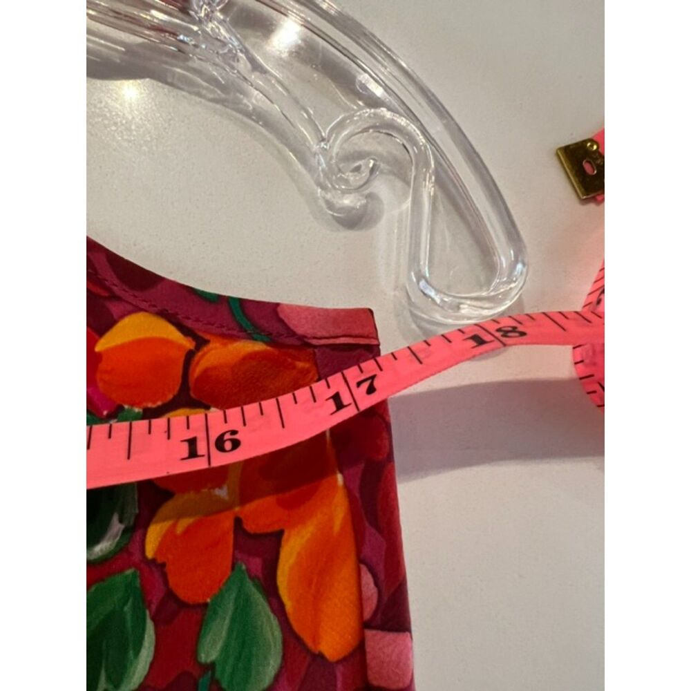 Johnny Was 100% Silk Floral Slip Brooklyn Dress Red Multicolor Medium - Picture 8 of 8